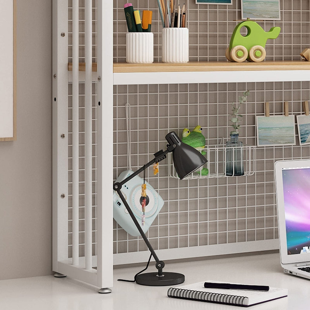 White 2 Tier Adjustable Metal Desktop Bookshelf K194030