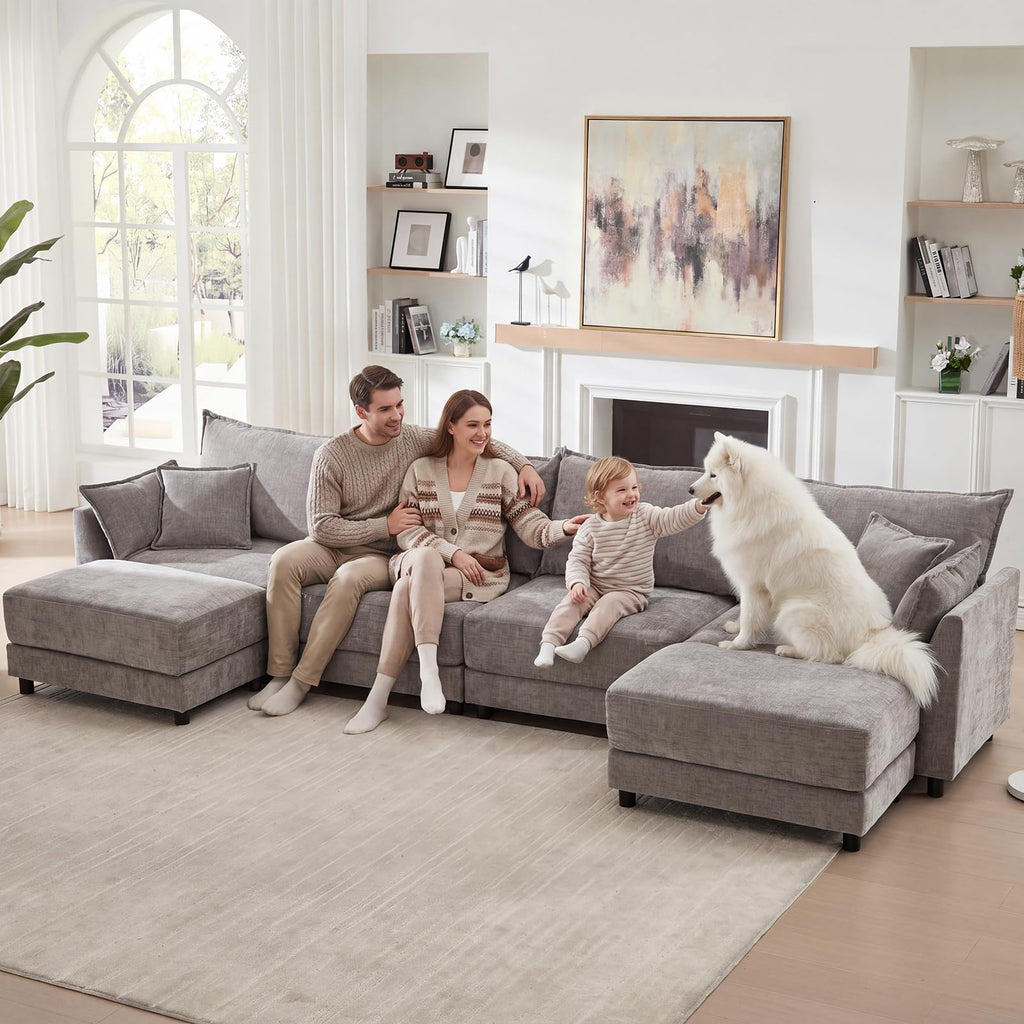 Light Gray Chenille 2 Seater Sofa with Pillows G683631