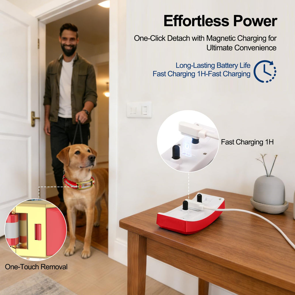 Red Wireless Electric GPS Dog Collar V92566