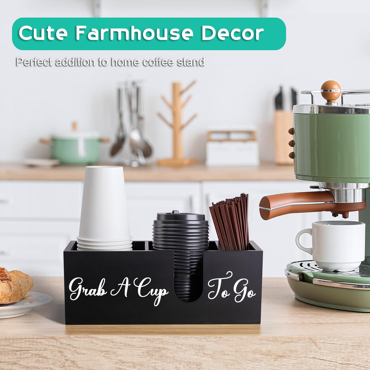 Wood Coffee Cup Holder for Countertop K226235