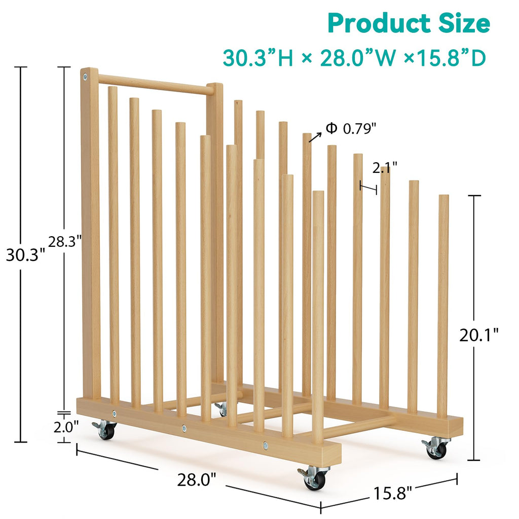 Art Canvas Storage Rack with Wheels and Handle R11689