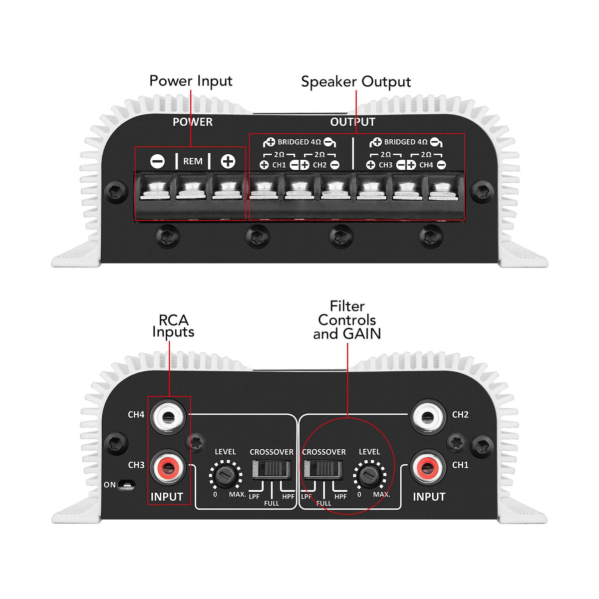 400 watts RMS 4 Channels Car Audio Amplifier L1459