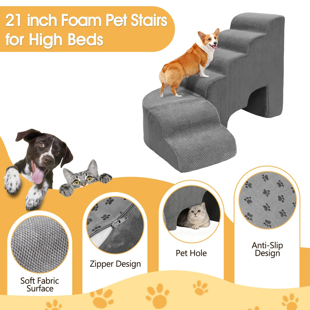 L Shaped 6 Steps Dog Stairs E46820