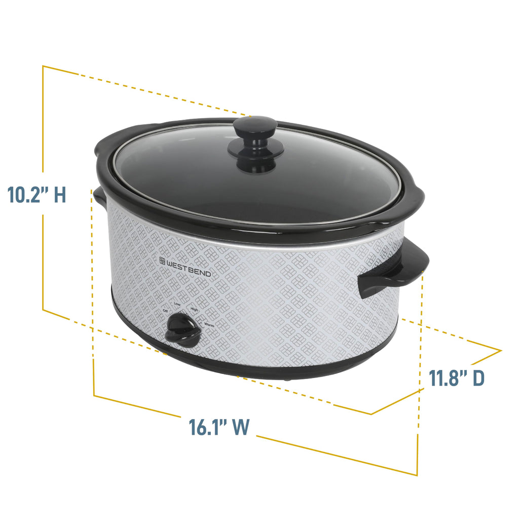 6-Quart Slow Cooker with Ceramic Crockpot and Glass Lid S1754