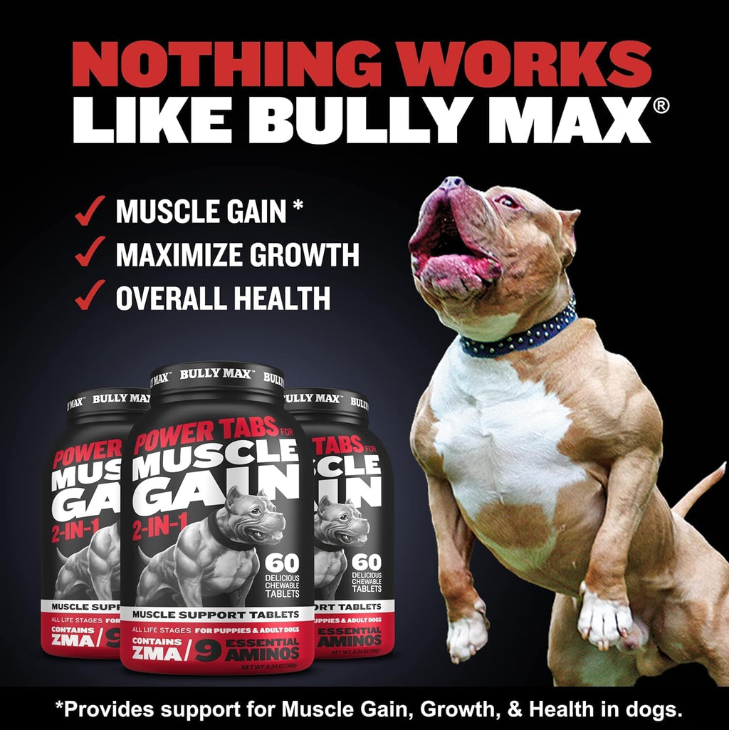 Dog Weight Gainer Soft Chews Liquid Gel Supplement & Muscle Builder Power Tabs Bundle S20556