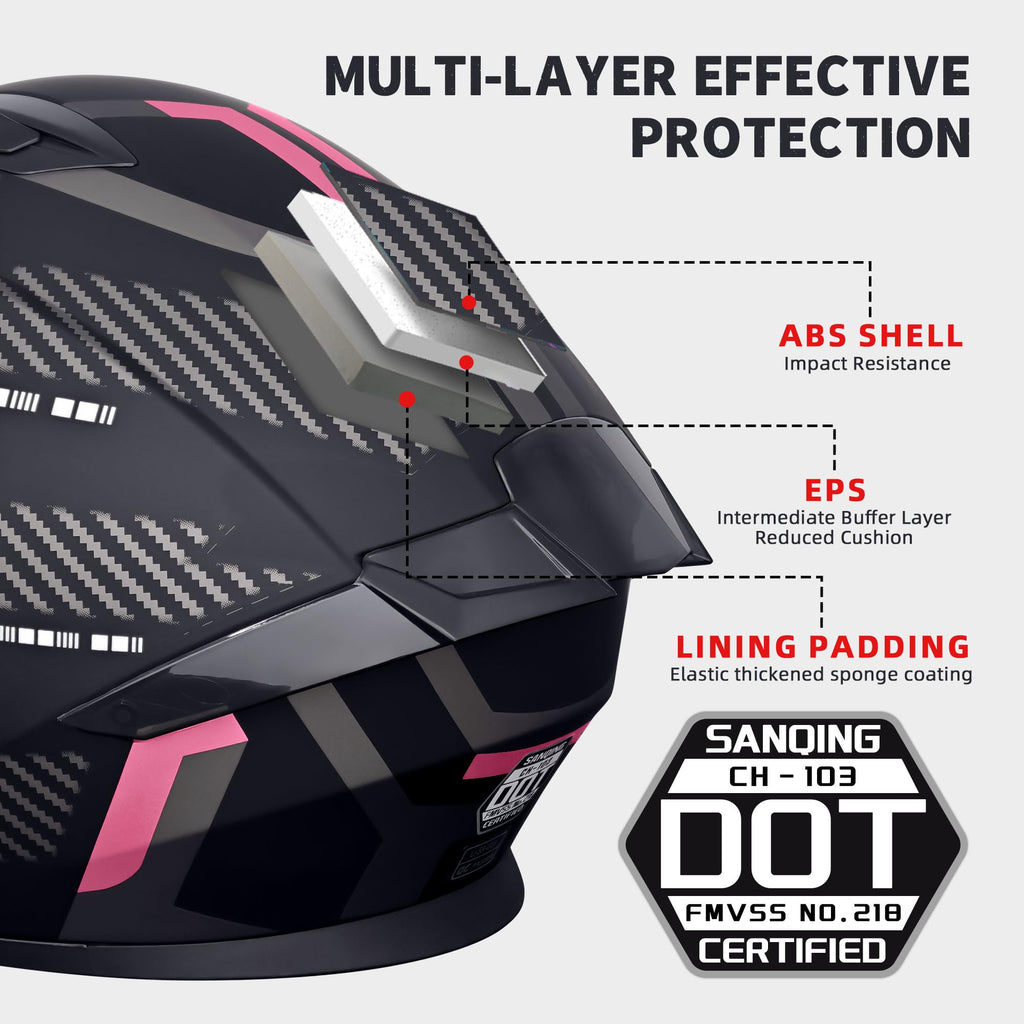 Modular Flip-Up Full Face Motorcycle Helmet Z87049