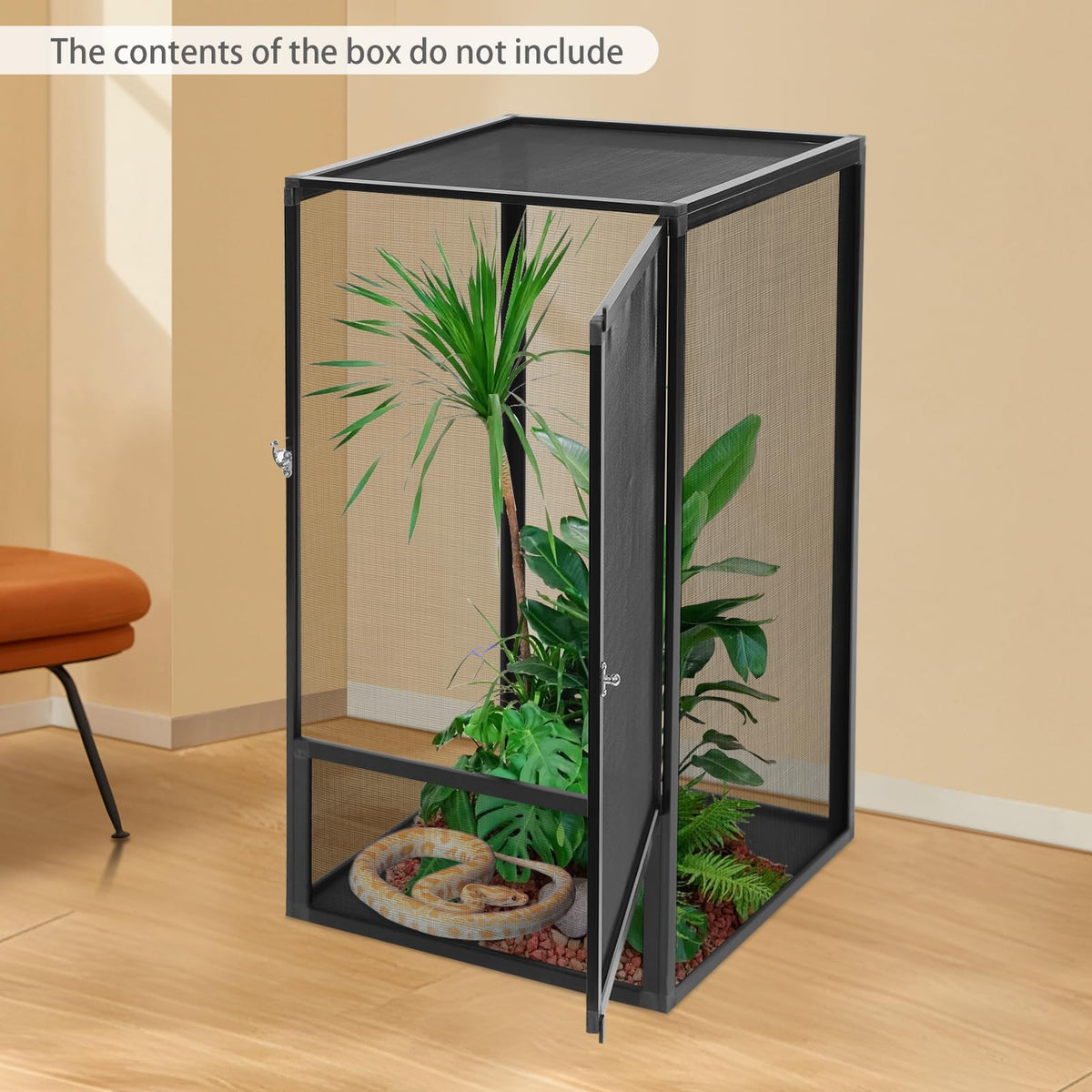 17.7x17.7x31.5 inch Aluminum Alloy Mesh Reptile Terrarium E4921