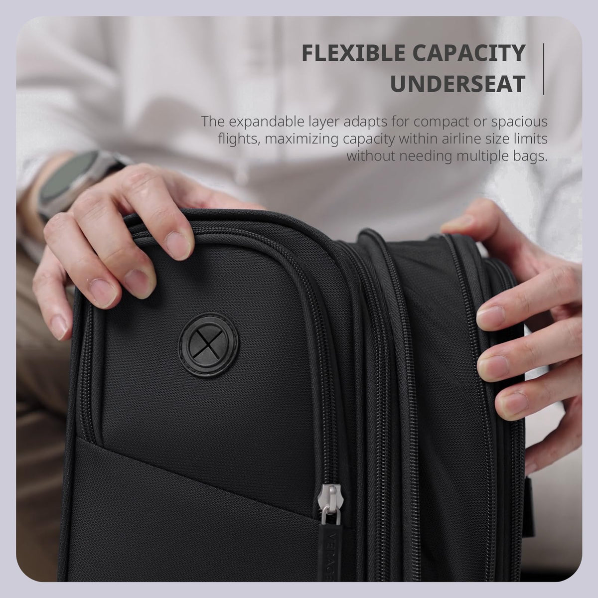 16-Inch Black Underseat Carry On Luggage with Wheels S110086