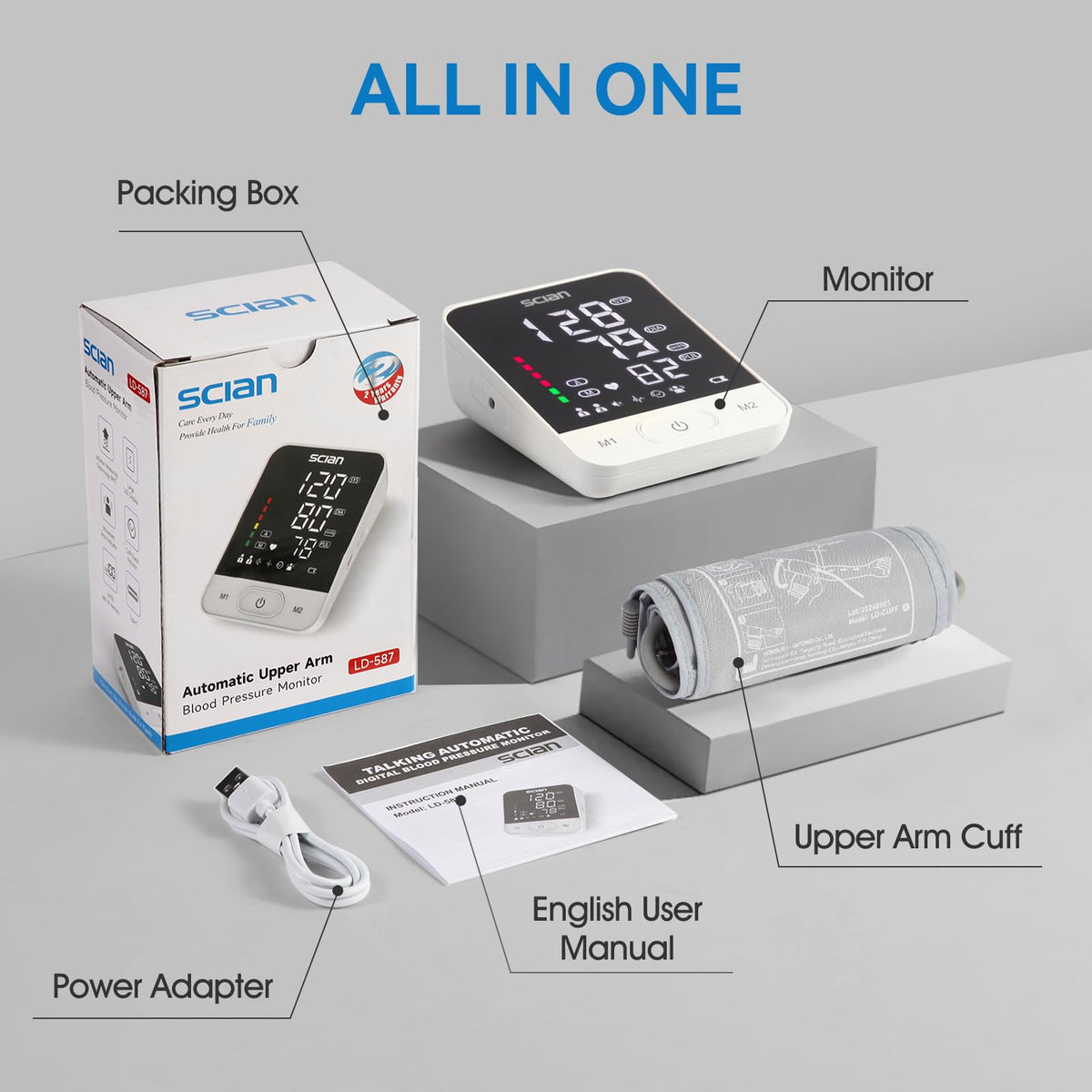 Automatic Blood Pressure Monitor Arm Cuff with LED Display B991