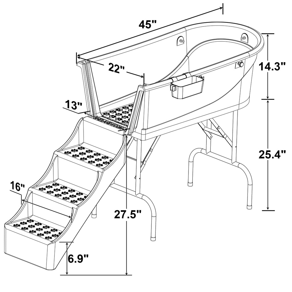 45" Pet Grooming Bathtub Dog Wash Station U384497