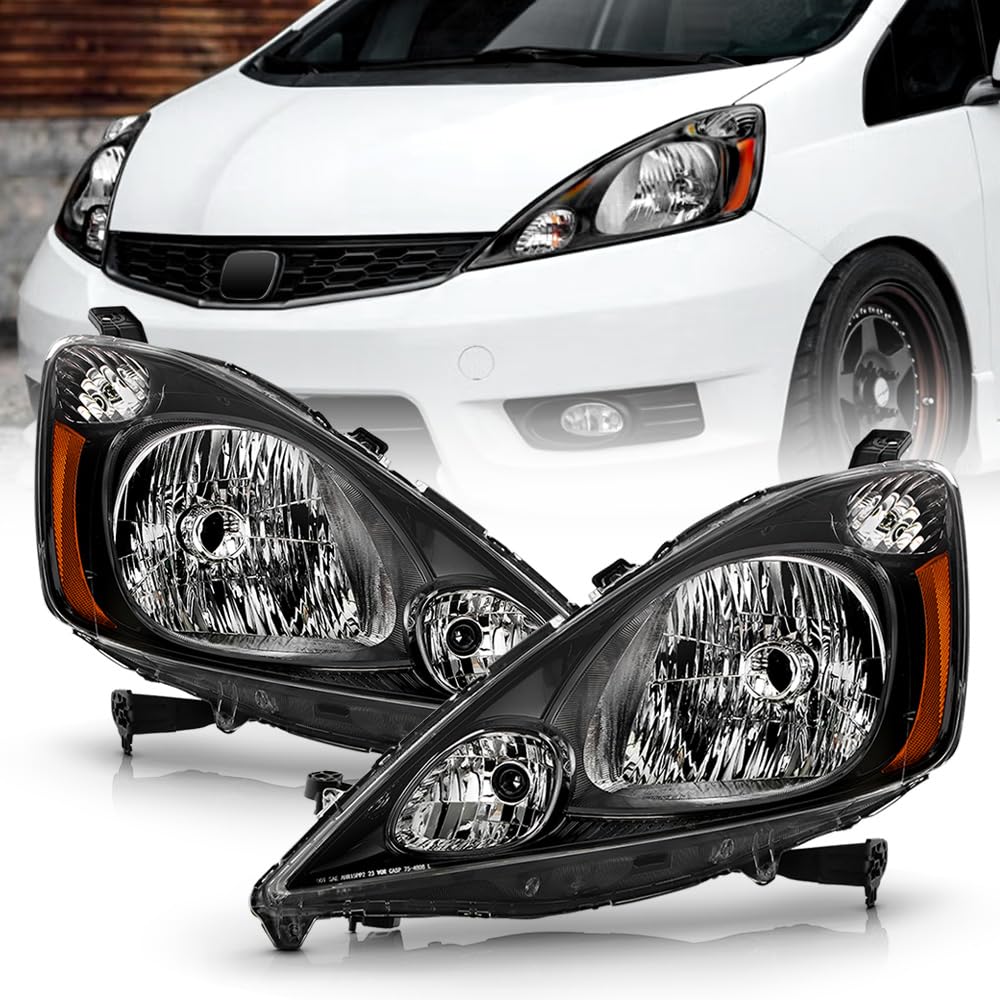 Black Housing Headlights Headlamps Pair Set I865105