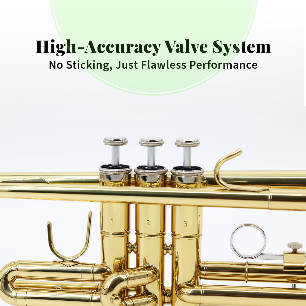 Trumpet Set with Hard Case, Mouthpiece, Cleaning Kit, Brass E699