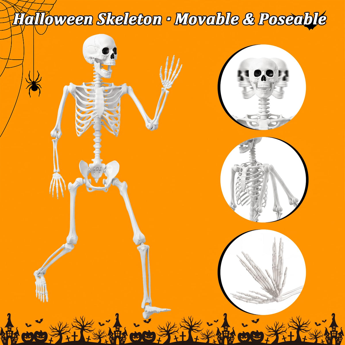 Life Size Human Skeleton with Posable Joint U969
