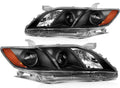 Black Housing Amber Reflector Clear Lens Headlight Assembly Pair J344659