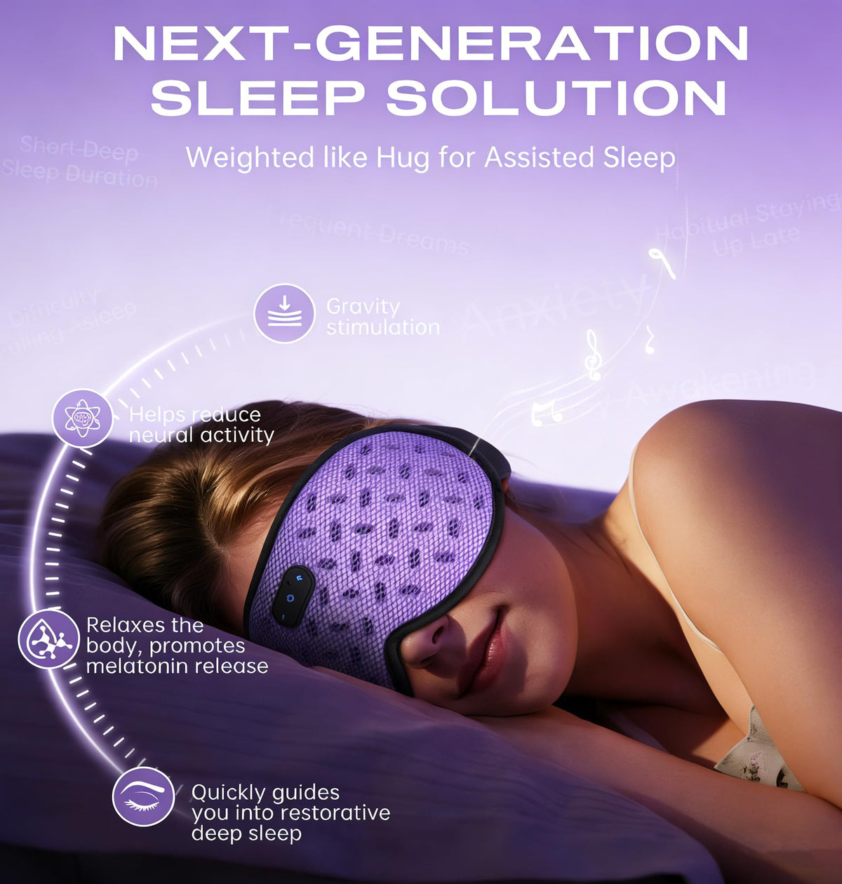 Bluetooth Sleep Mask Headphones with Hot Cold Compress Y4530