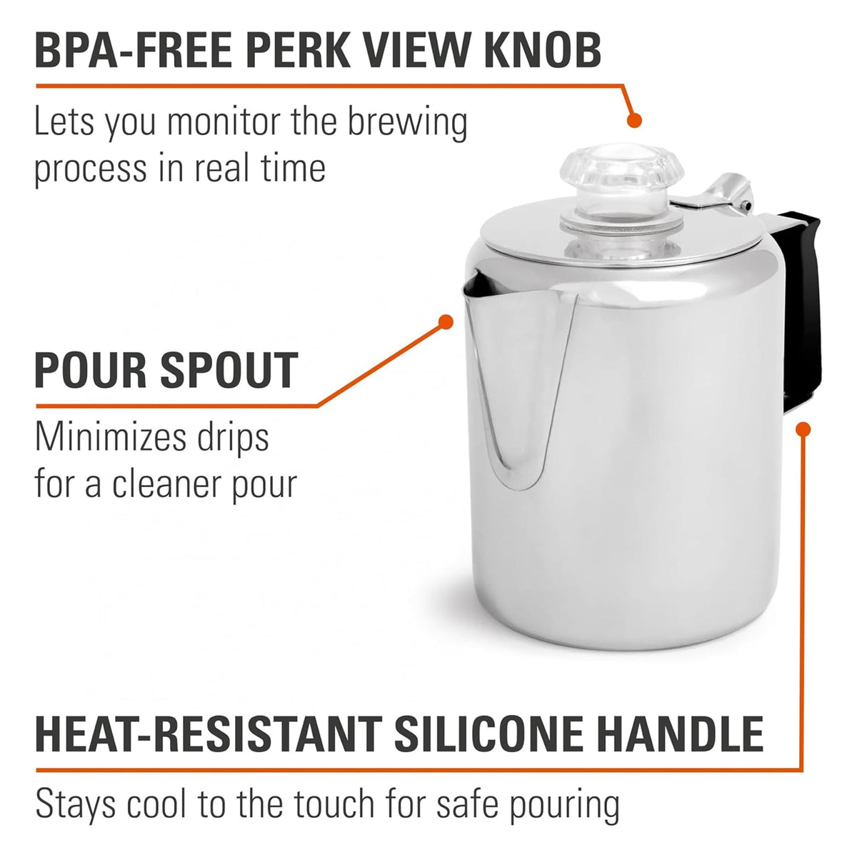 Stainless Steel Percolator Coffee Pot O167637