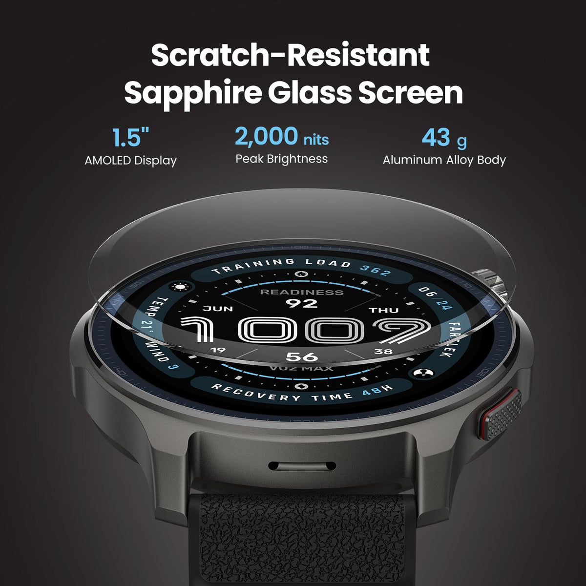 47mm AMOLED Sapphire Glass Smart Watch N6764