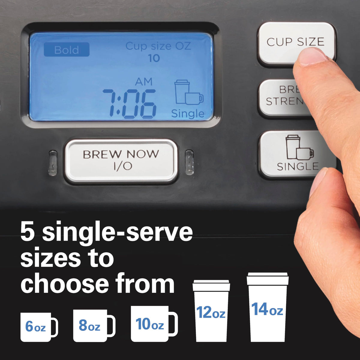 2-Way Coffee Maker with K-Cup Pods or Grounds, Black O908052