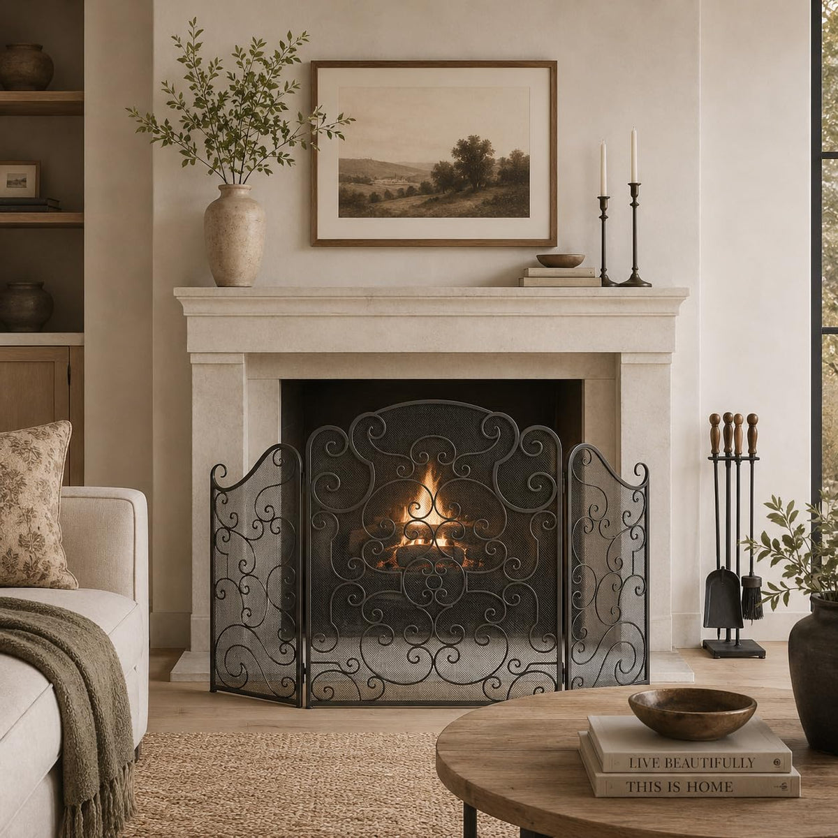 Metal 3 Panel Fireplace Screen G239