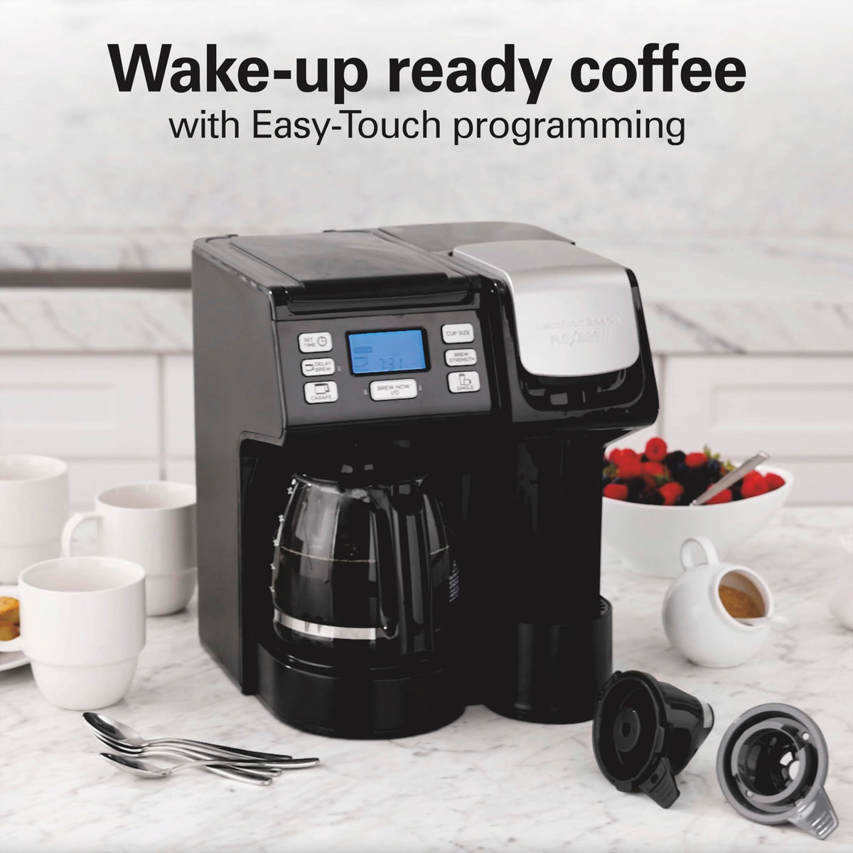 2-Way Coffee Maker with K-Cup Pods or Grounds, Black O908052