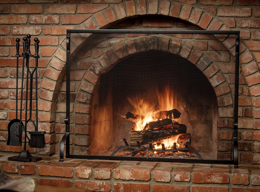 Medium Wrought Iron Fireplace Screen R25016