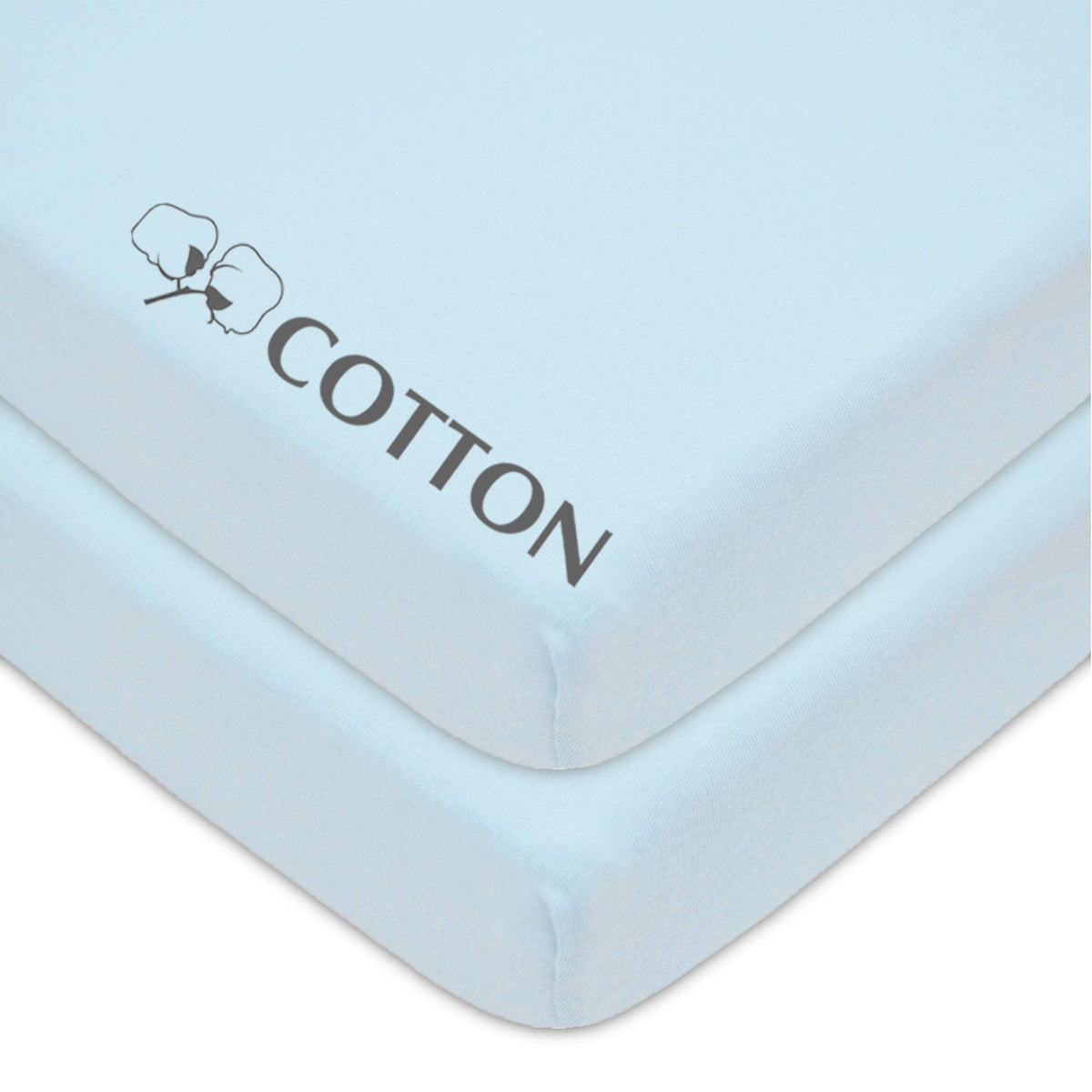 2 Pack Fitted Mini Crib Sheets 38x24" Blue F52525