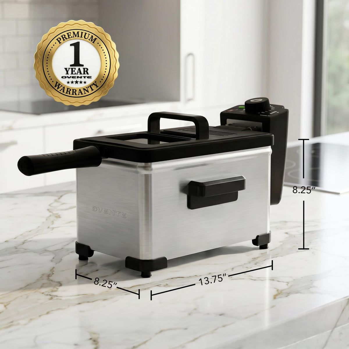Electric Deep Fryer, 2L Capacity, 1500W, Silver A7841