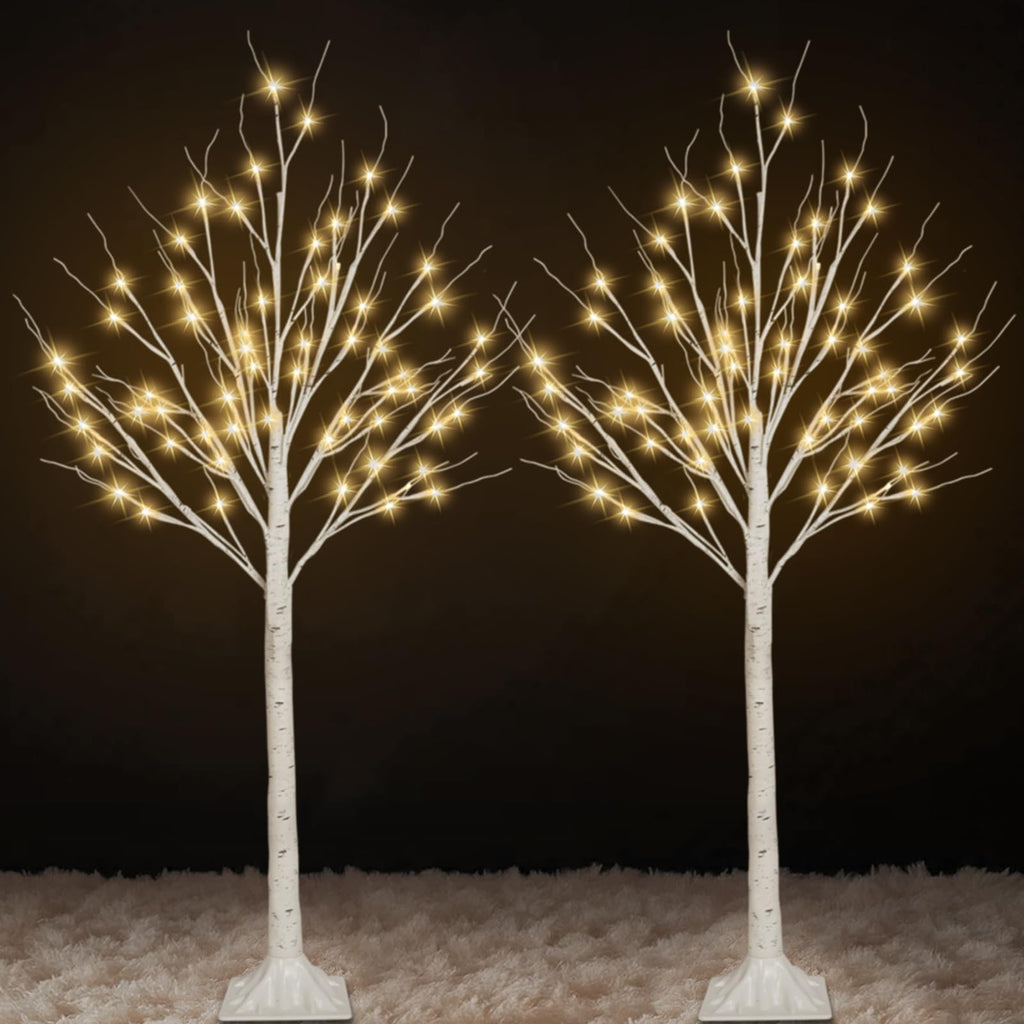 2 Pack 4FT Lighted Birch Trees N597
