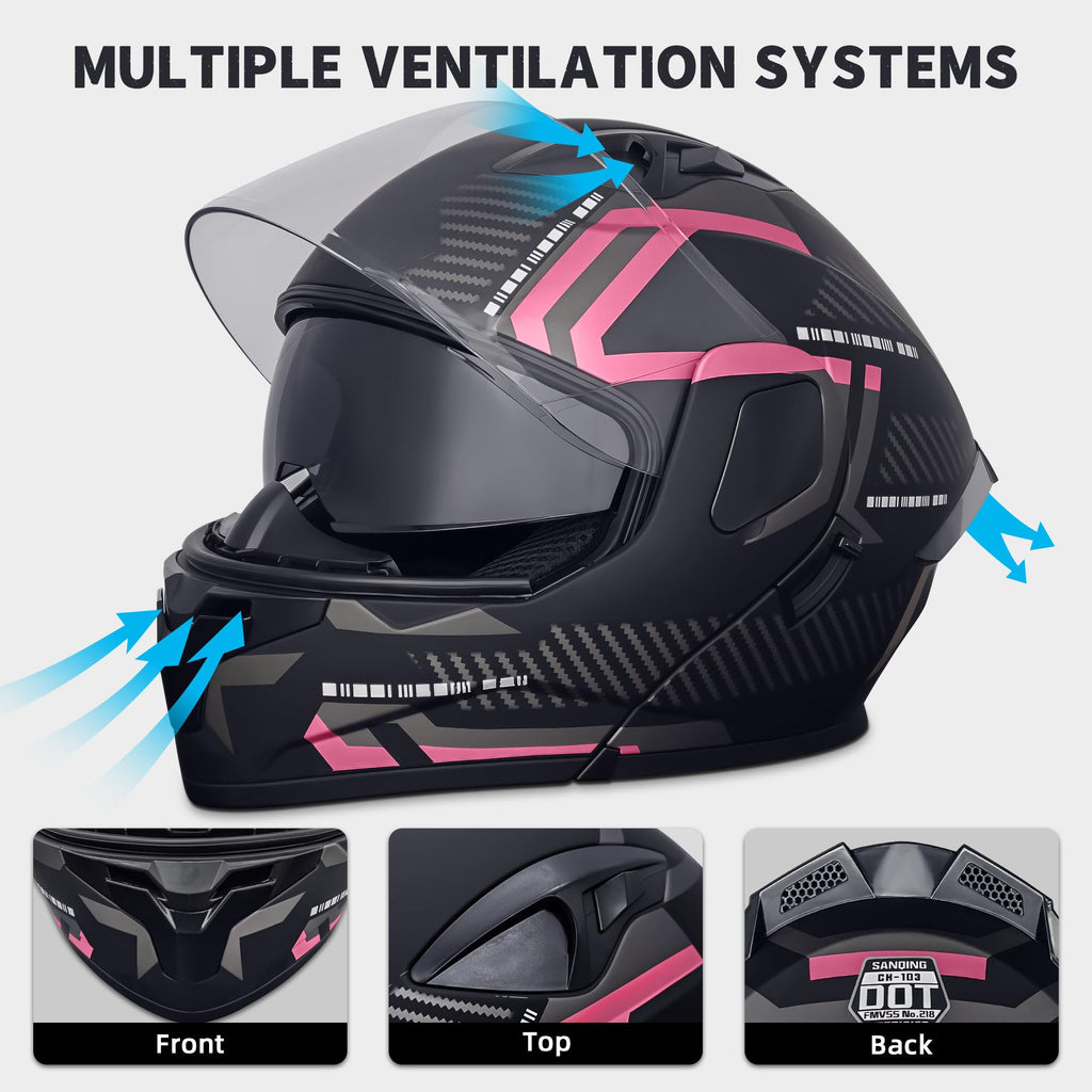 Modular Flip-Up Full Face Motorcycle Helmet Z87049