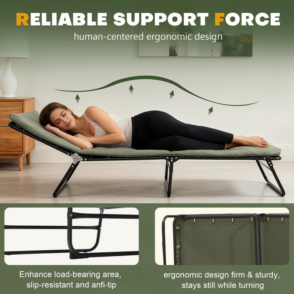 Camping Cot with Mattress Portable Folding Double Layer 1200D O78713