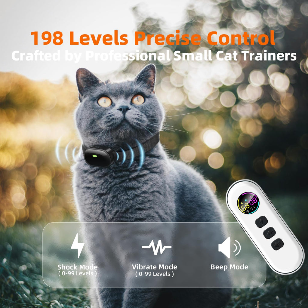 Ultra-Small Cat Training Collar with Remote, Waterproof, Rechargeable B3899