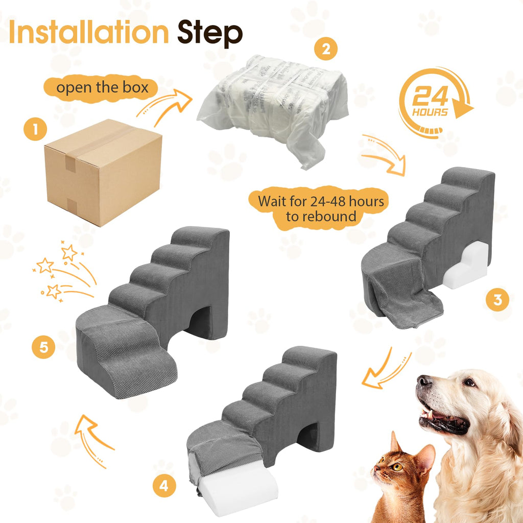 L Shaped 6 Steps Dog Stairs E46820
