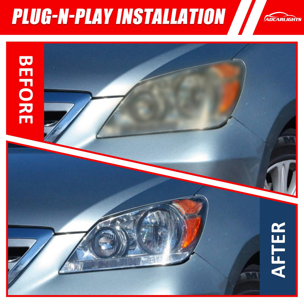 Black Housing Amber Reflector Headlight Assembly Pair U213296