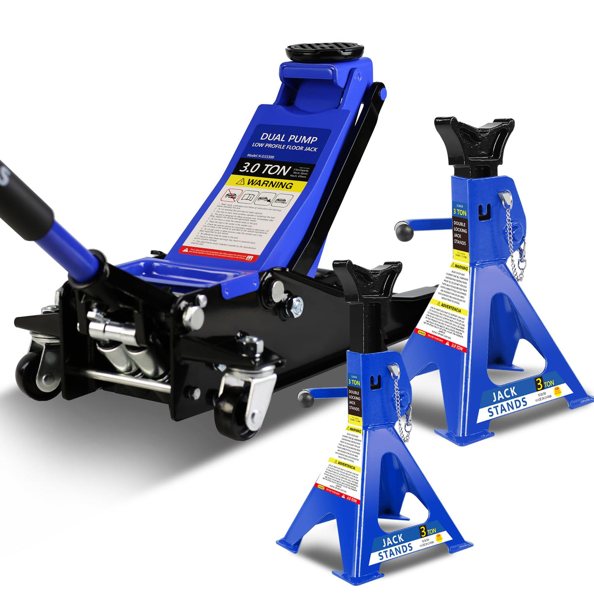 3 Ton Low Profile Hydraulic Floor Jack with Jack Stands N351821