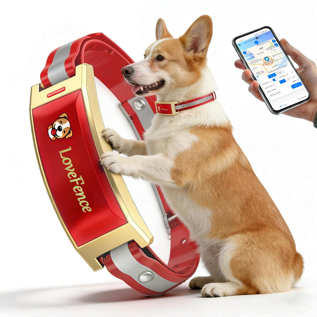 Red Wireless Electric GPS Dog Collar V92566