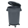 32 Gallon Outdoor Trash Can with Lid and Wheels P354