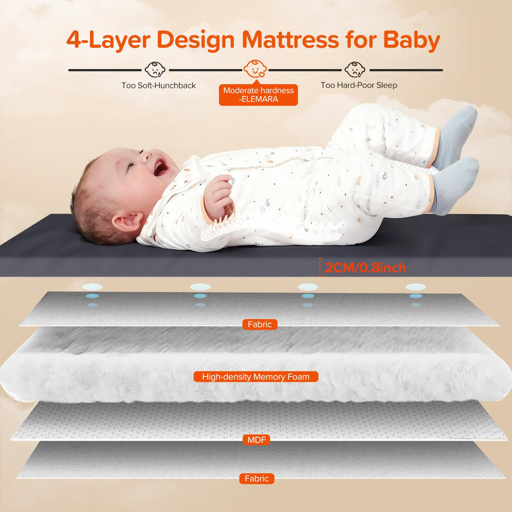 3 in 1 Wide Baby Bassinet with Mattress Y56658