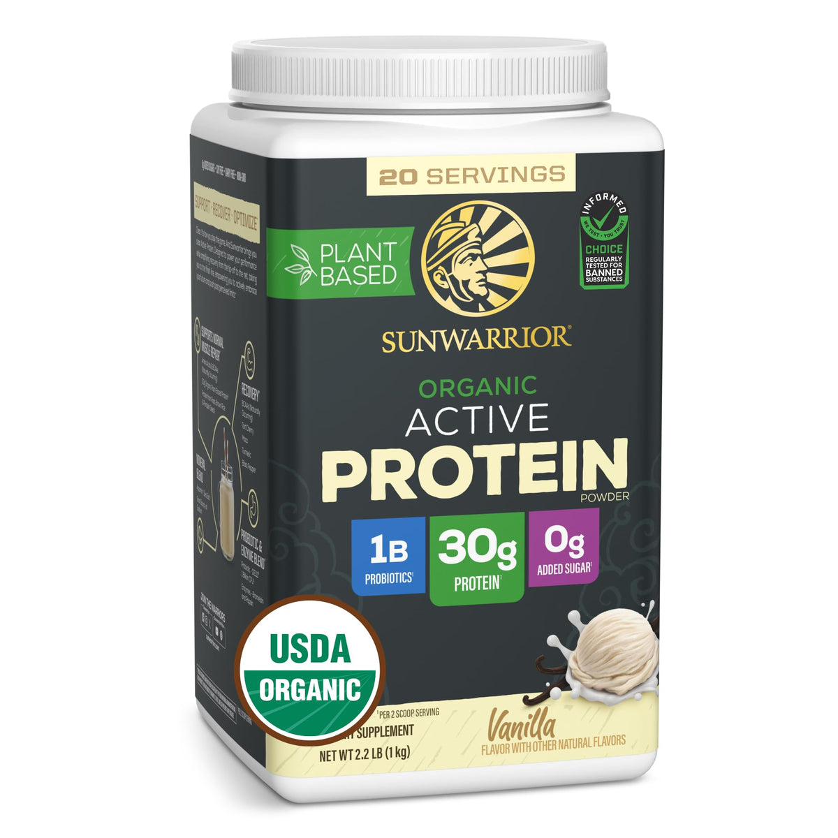 Organic Plant Based Protein Powder, Vegan, Vanilla, 20 Servings E708075
