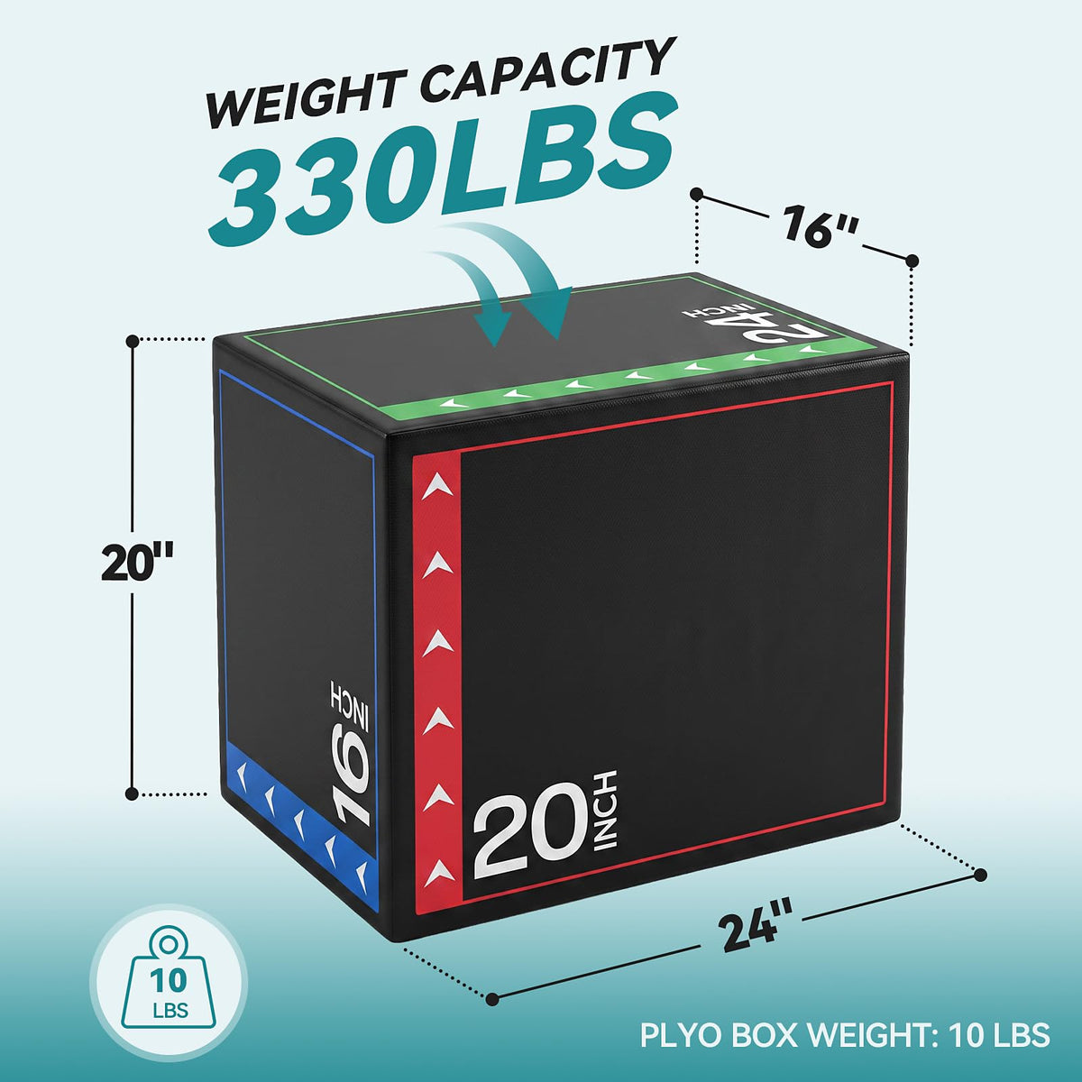 3-in-1 Non-Slip Cushioned Plyometric Jump Box Z46444