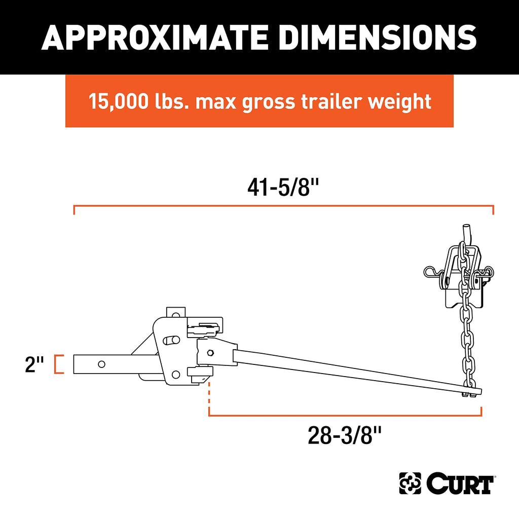 Weight Distribution Hitch, 15,000 lbs., 2-Inch Shank O811758