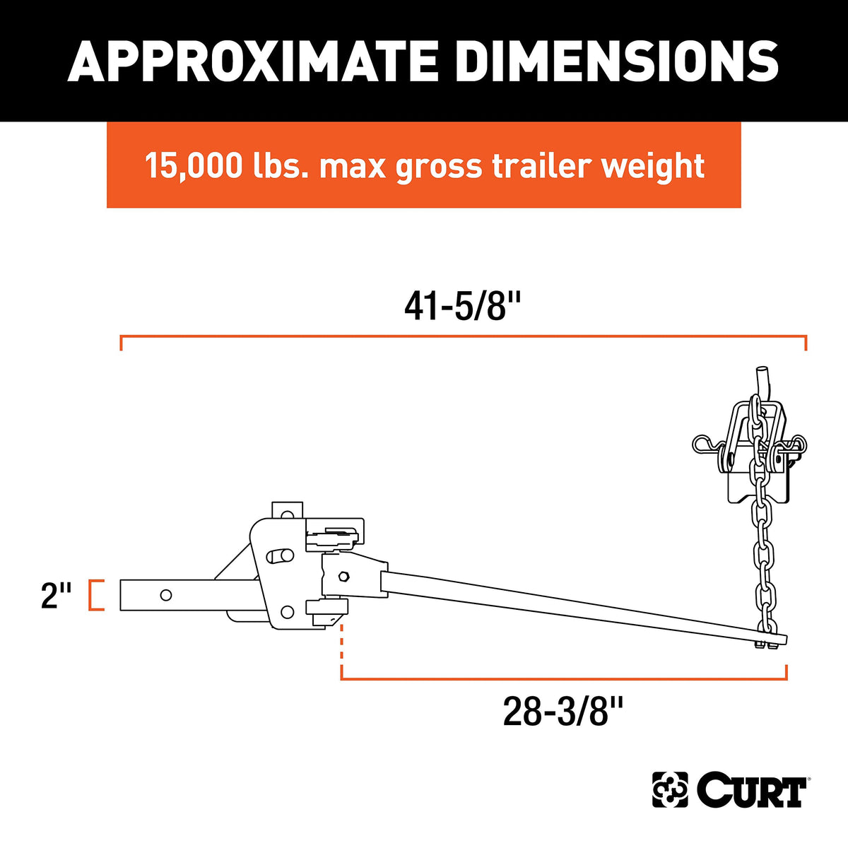 Weight Distribution Hitch, 15,000 lbs., 2-Inch Shank O811758