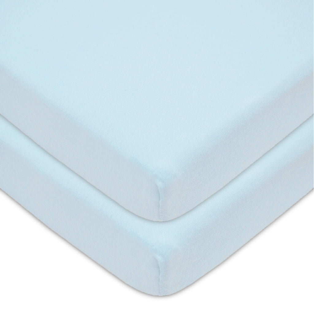 2 Pack Fitted Mini Crib Sheets 38x24" Blue F52525