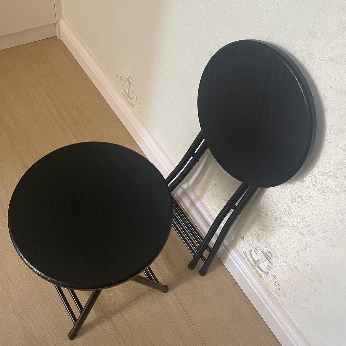 Folding Stool Round Wooden Board U78783