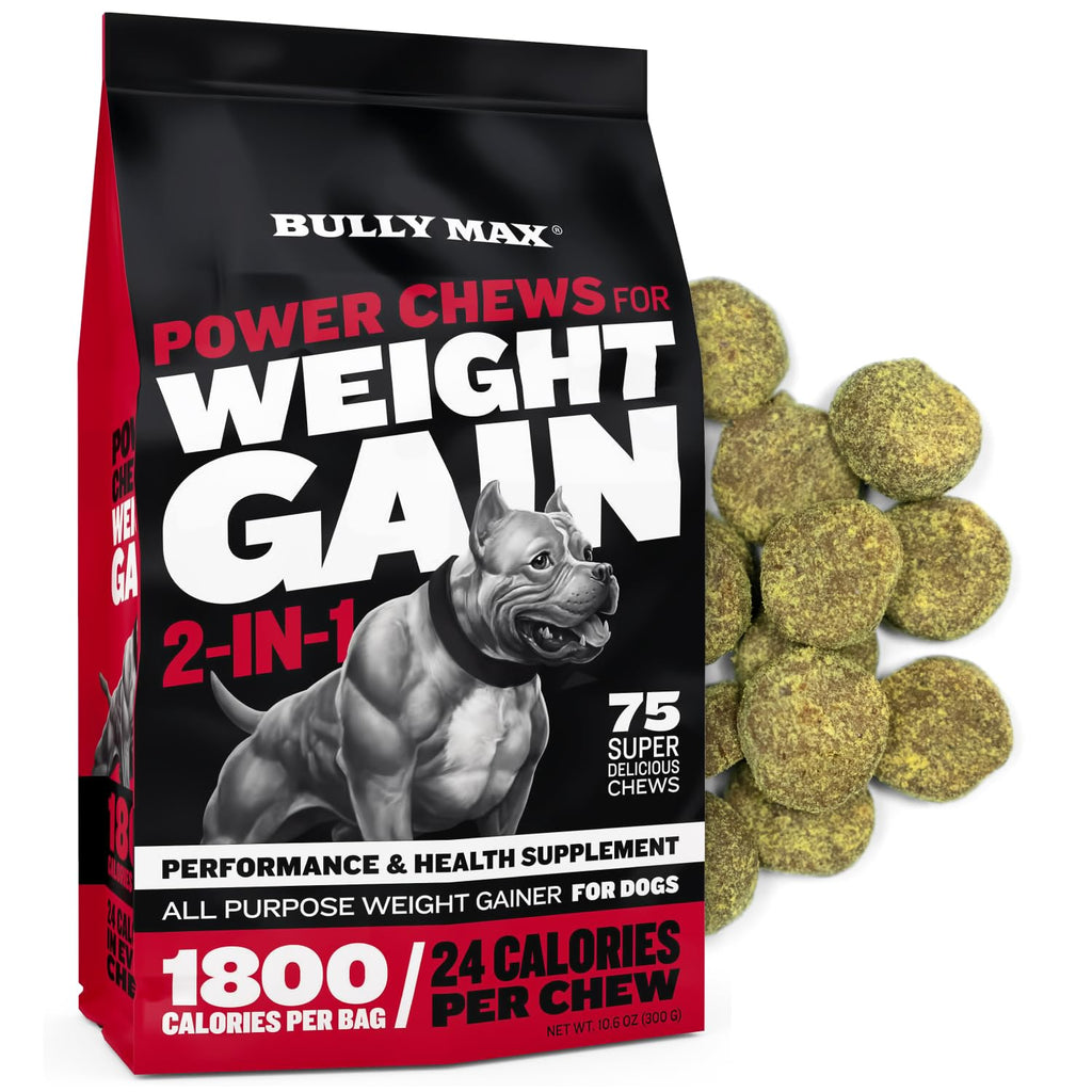 Dog Weight Gainer Soft Chews Liquid Gel Supplement & Muscle Builder Power Tabs Bundle S20556
