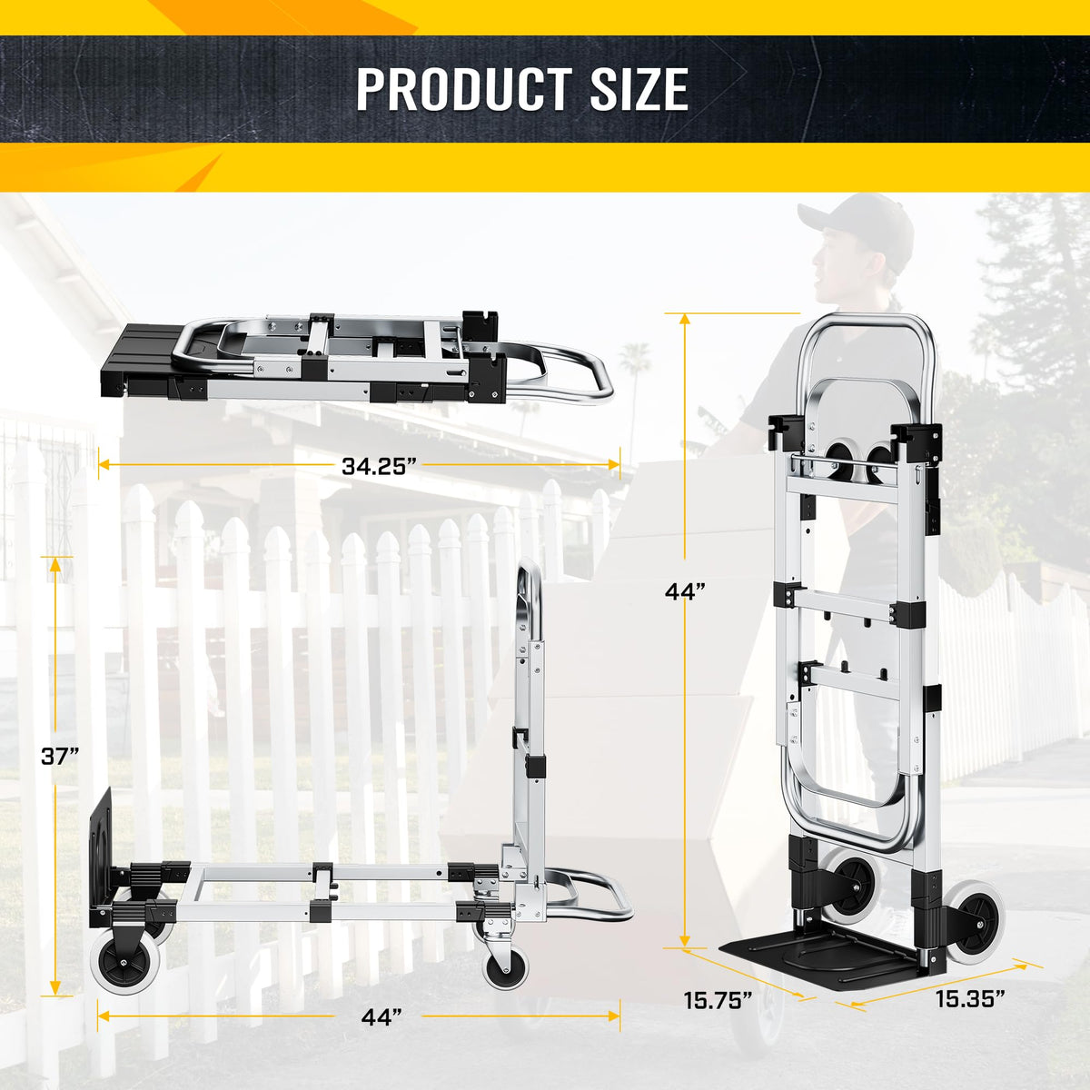 600lbs 3 in 1 Folding Hand Truck Dolly T9801