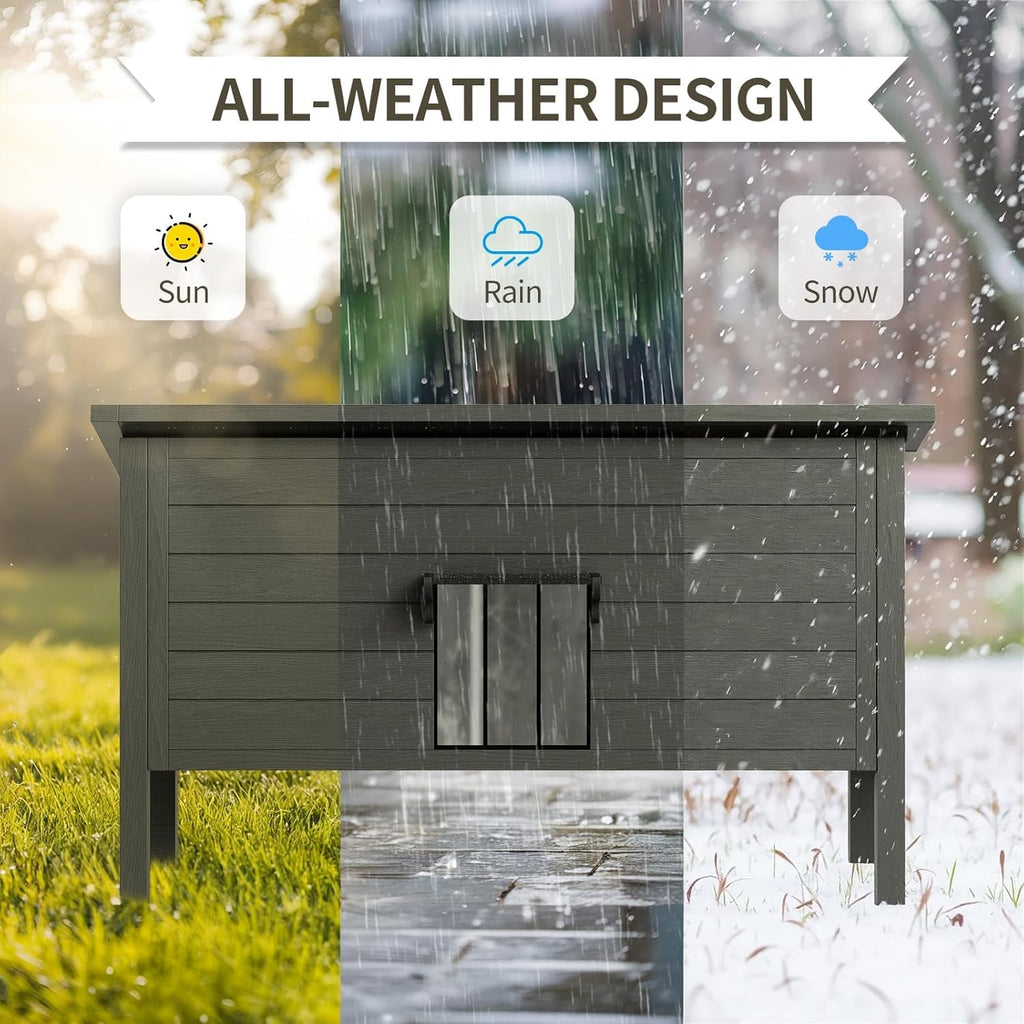 Insulated Weatherproof Wooden Outdoor Cat House Q6012