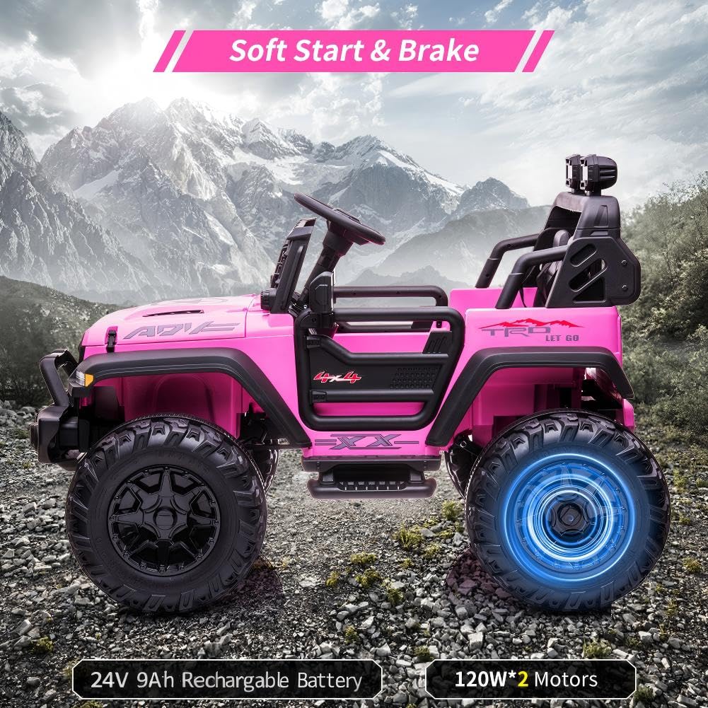 24V Kids Ride on 2 Seaters Electric Car with Remote Control Q6293