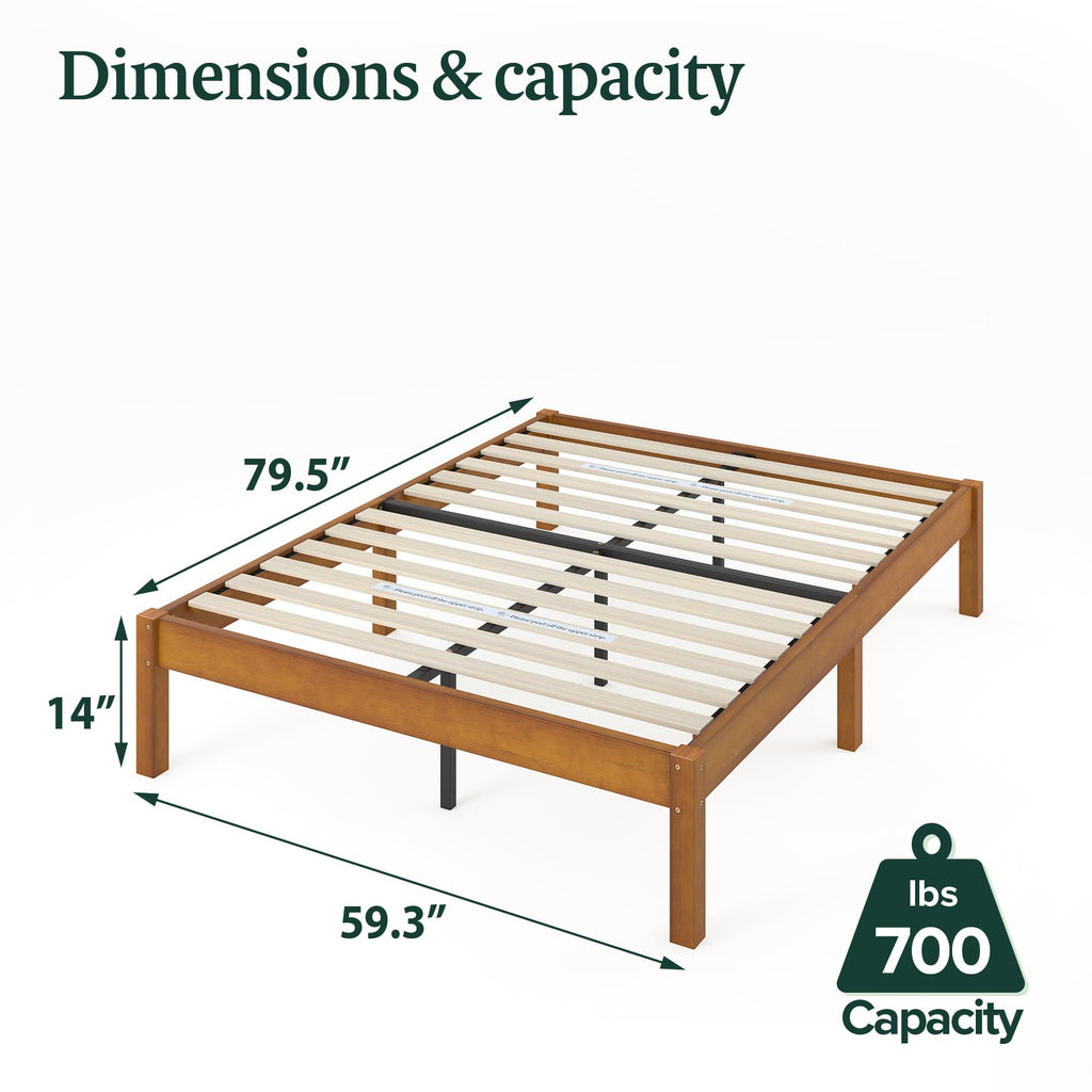 14 Inch Bamboo Platform Bed Frame, Queen T60817