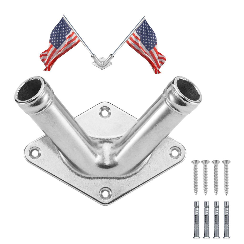 Double Flag Pole Holder 316 Stainless Steel Heavy Duty C60187