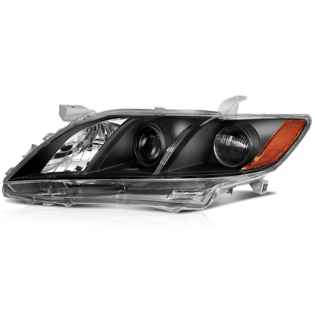 Black Housing Amber Reflector Clear Lens Headlight Assembly Pair J344659